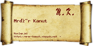 Mrár Kanut névjegykártya